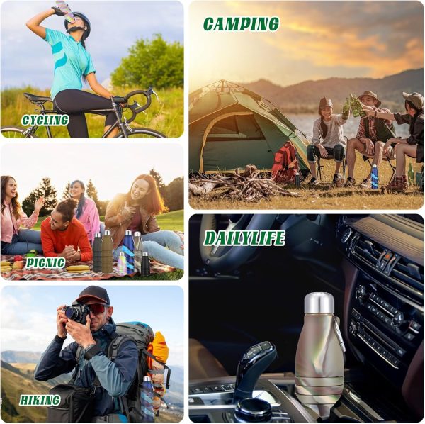 6 Pcs Collapsible Water Bottles 18 oz Portable Foldable Water Bottles Silicone Leak Proof Travel Water Bottle Reusable Sports Water Bottle with Metal Clip for Camping Hiking Travel (Mixed Color) - Image 6