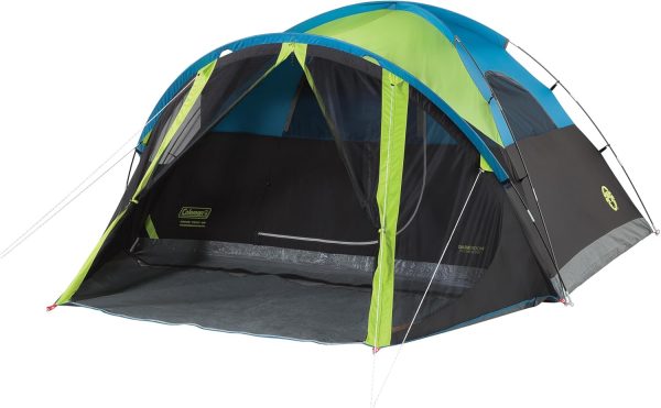 Coleman Carlsbad Dark Room Tent with Screened Porch, 4/6 Person Tent Blocks 90% of Sunlight to Keep Inside Cool, Weatherproof Tent with Easy Setup, Made of PFAS-Free Materials
