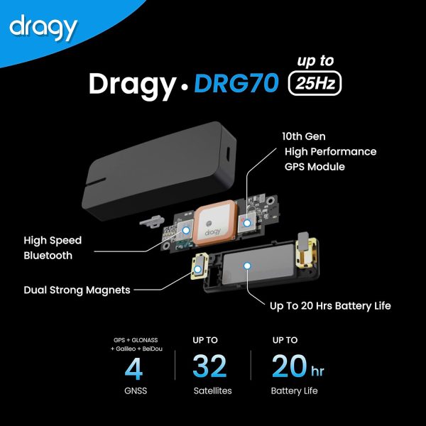 New dragy GPS Based Performance Meter, up to 25Hz GPS Laptimer, Upgraded UBLOX 10th Gen High Performance GPS Module, Trusted by Million Users (DRG70-C) - Image 2