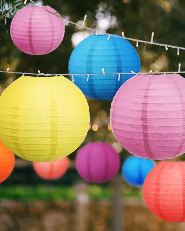 Treela 80 Pcs Paper Lanterns Chinese Japanese Paper Lanterns Classroom Party Decorations Ceiling Hanging Decor for Home Parties Weddings(4'', 6'', 8'', 10'',Multicolor) - Image 5
