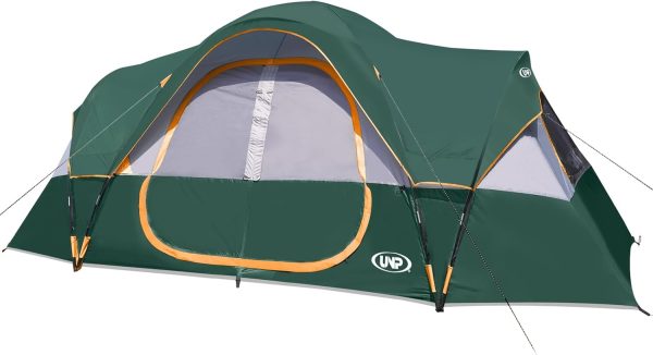 UNP Camping Tent 10-Person-Family Tents, Parties, Music Festival Tent, Big, Easy Up, 5 Large Mesh Windows, Double Layer, 2 Room, Waterproof, Weather Resistant, 18ft x 9ft x78in - Image 3