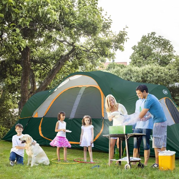 UNP Camping Tent 10-Person-Family Tents, Parties, Music Festival Tent, Big, Easy Up, 5 Large Mesh Windows, Double Layer, 2 Room, Waterproof, Weather Resistant, 18ft x 9ft x78in - Image 6